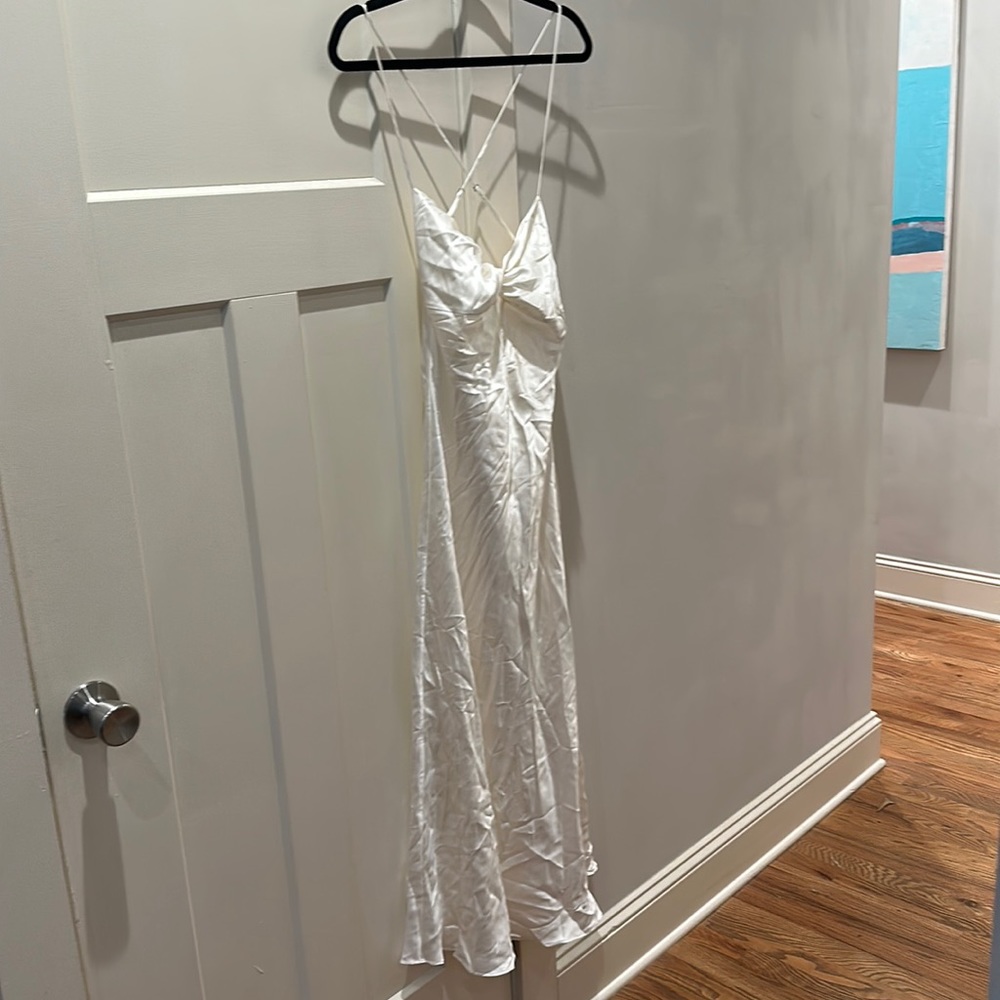 White 100% Silk Maxi